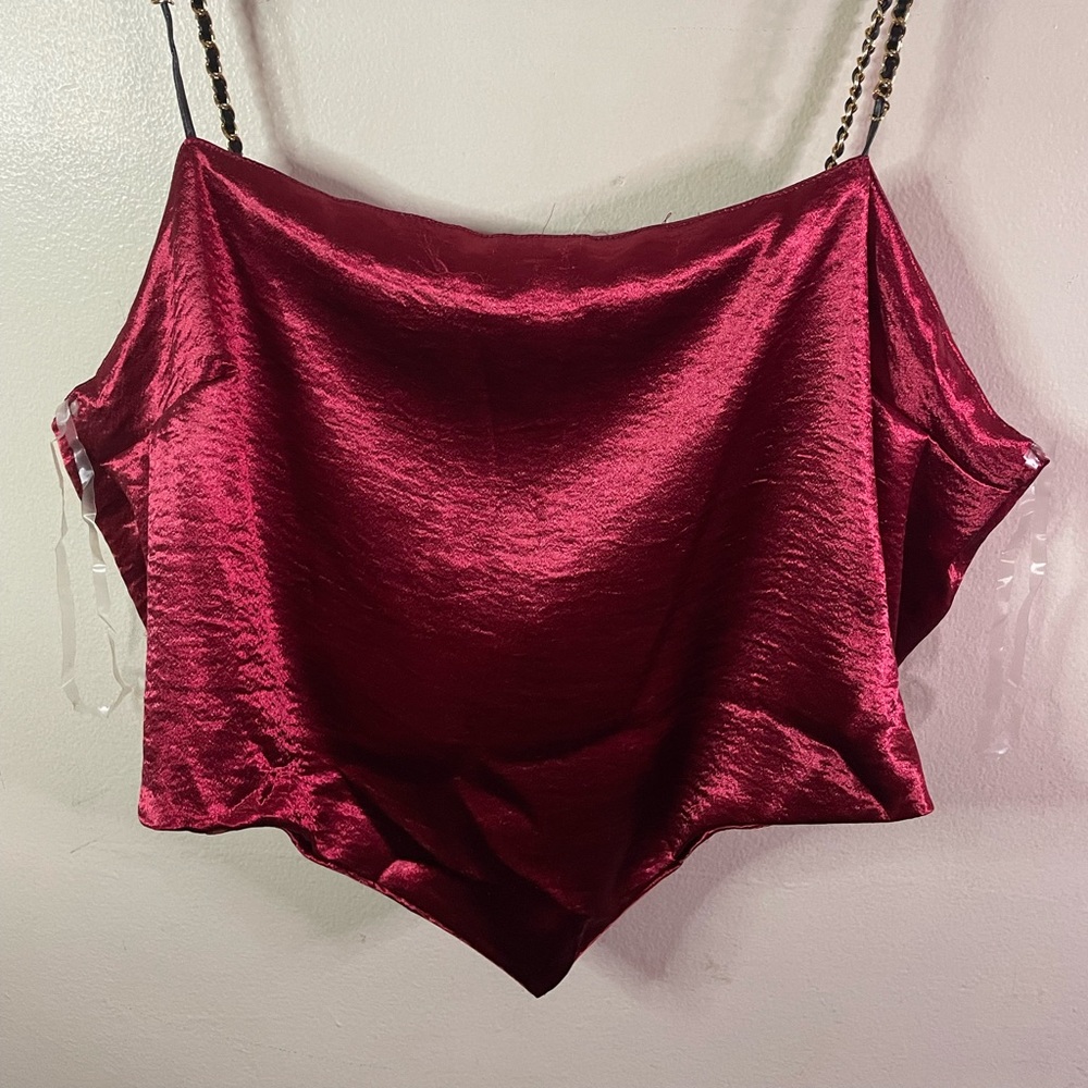 Red satin blouses